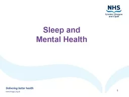 Sleep and   Mental Health