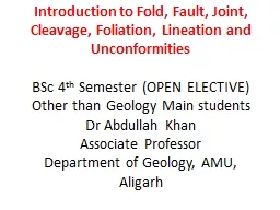 Introduction to Fold, Fault, Joint, Cleavage, Foliation, Lineation and Unconformities