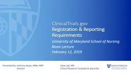 ClinicalTrials.gov Registration & Reporting Requirements