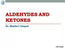 Aldehydes and Ketones Dr.
