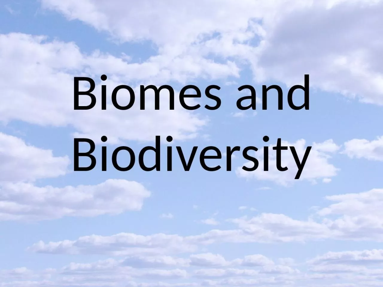 Biomes and Biodiversity Analogy