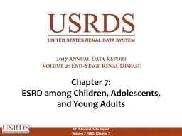 Chapter 7: ESRD among Children, Adolescents,