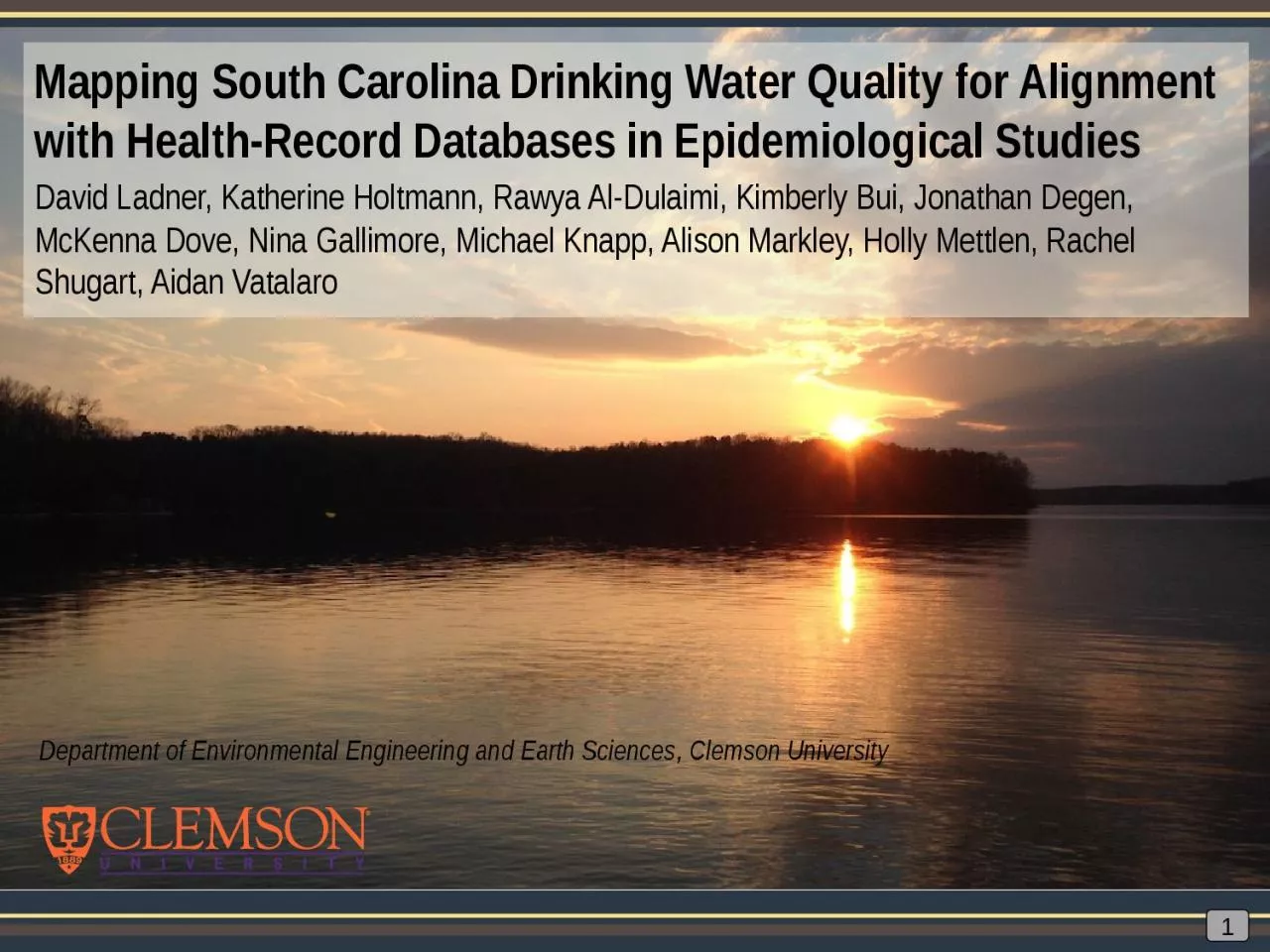 Mapping South Carolina Drinking Water Quality for Alignment with Health-Record Databases