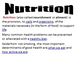 Nutrition   (also called