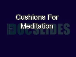 Cushions For Meditation 