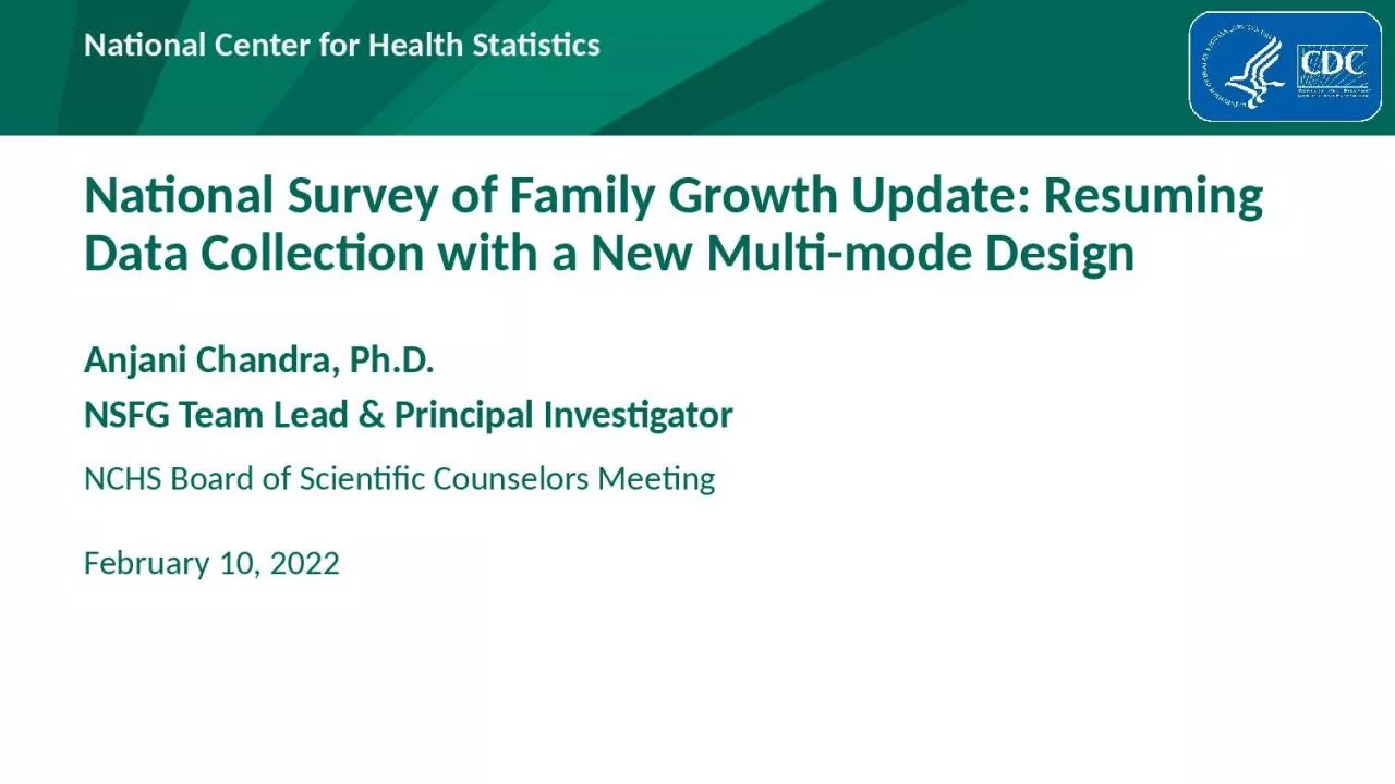National Survey of Family Growth Update: Resuming Data Collection with a New Multi-mode