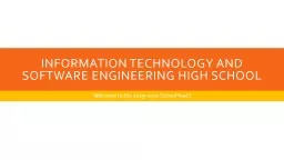 INFORMATION TECHNOLOGY AND SOFTWARE ENGINEERING HIGH SCHOOL
