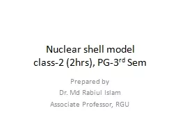 Nuclear shell model class-2 (2hrs), PG-3