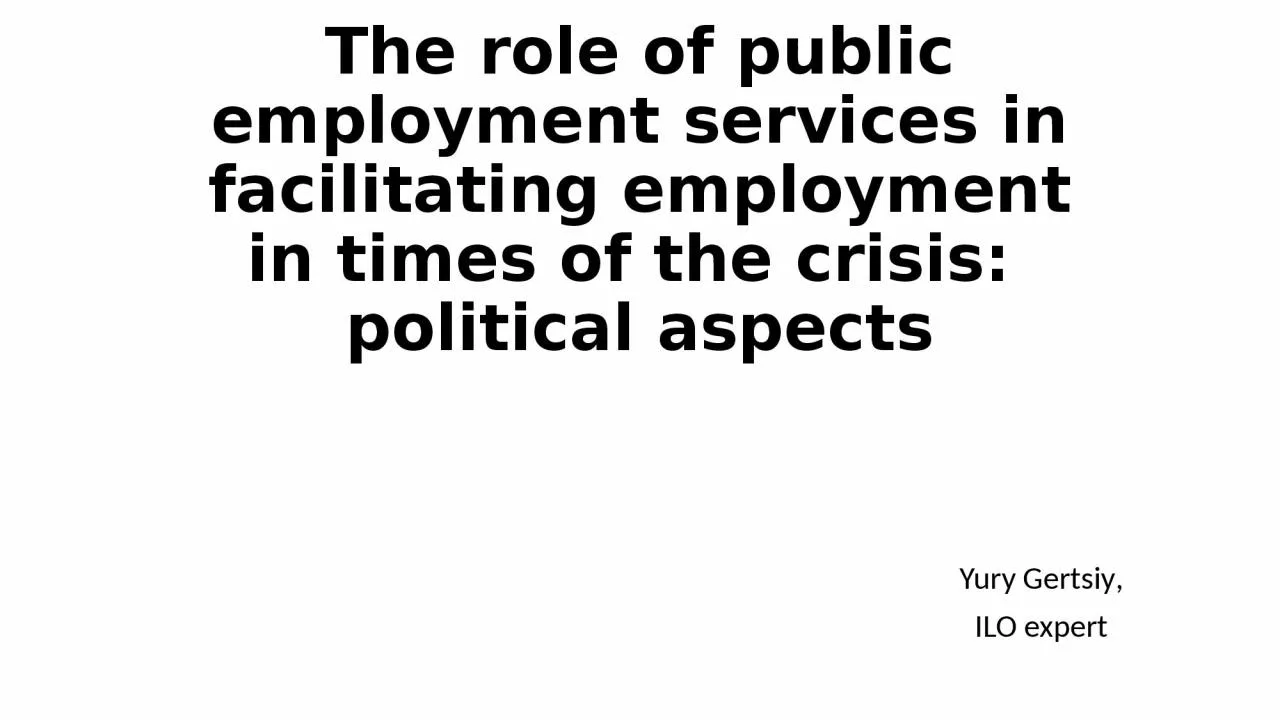 The role of  p ublic  e mployment