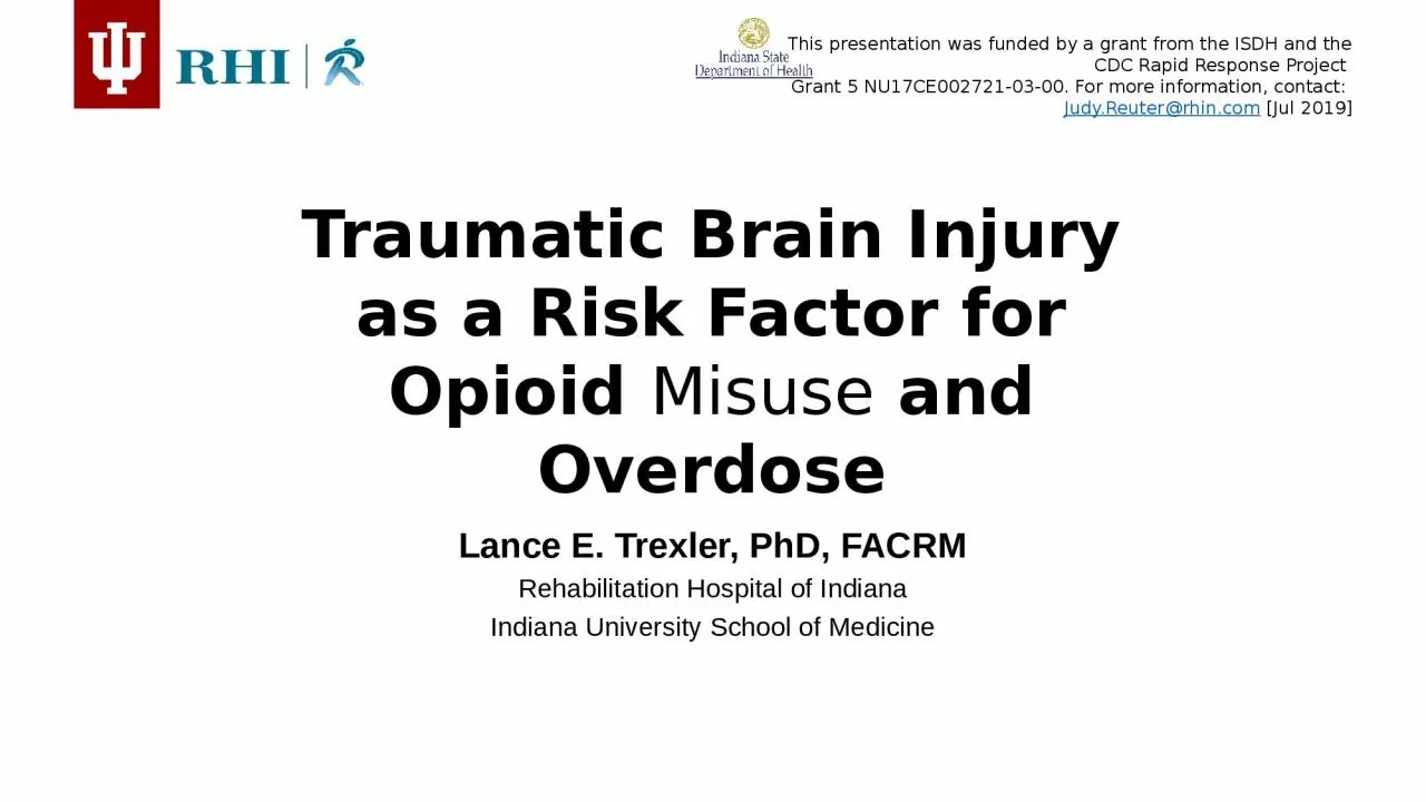 Traumatic Brain Injury as a Risk Factor for Opioid