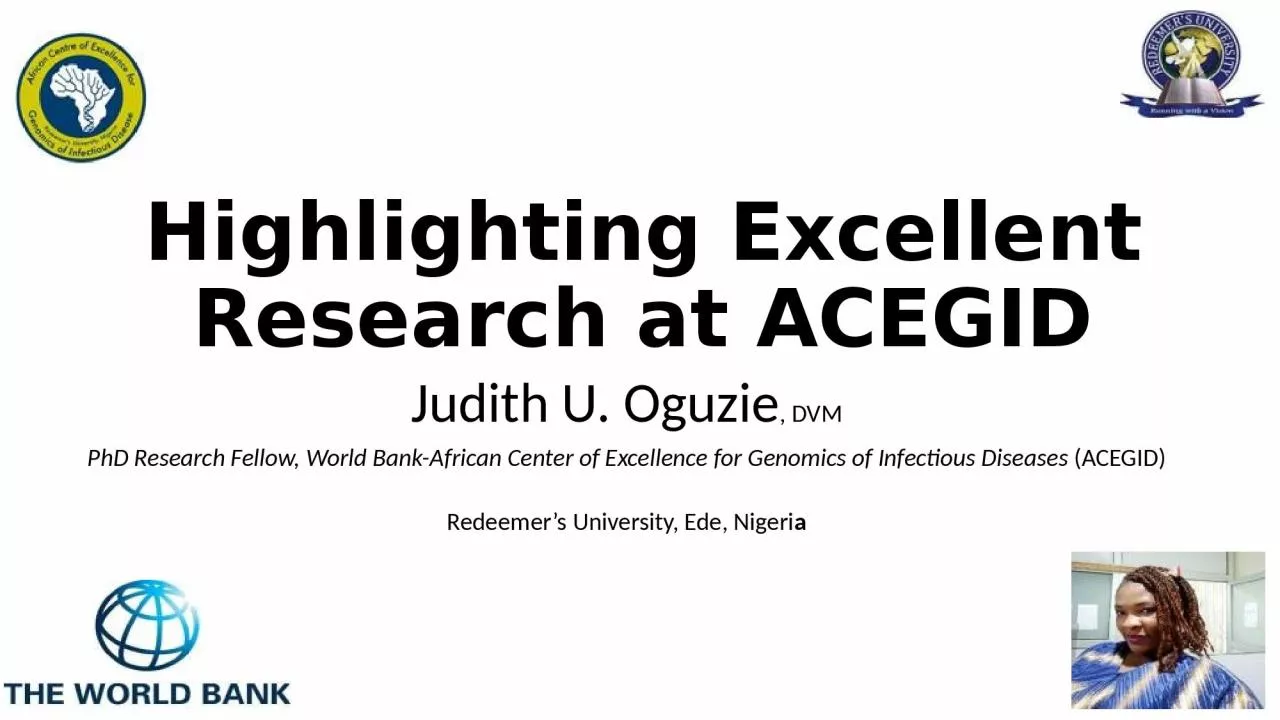 Highlighting Excellent Research at ACEGID