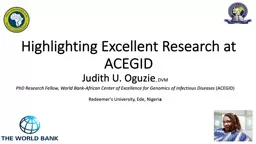 Highlighting Excellent Research at ACEGID