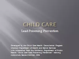 Child Care Lead Poisoning Prevention