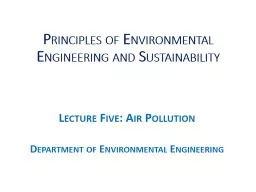 Principles of Environmental Engineering and Sustainability