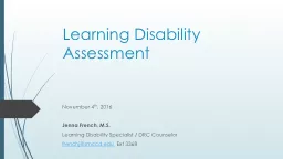 Learning Disability Assessment