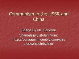 Communism in the USSR and China