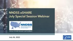 NNDSS  eSHARE  July Special Session Webinar