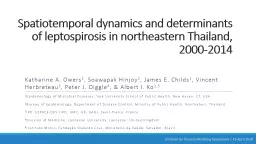 Spatiotemporal dynamics and determinants of leptospirosis in northeastern Thailand, 2000-2014