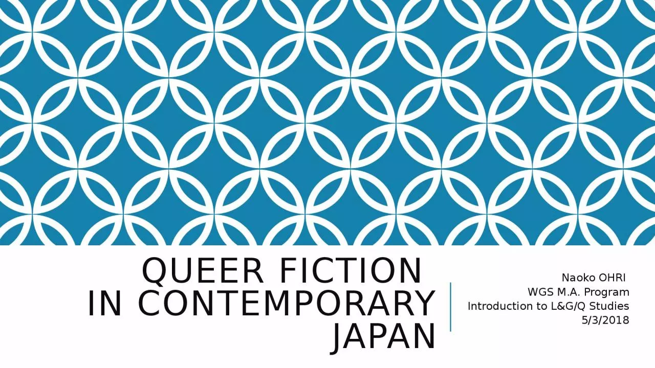 PPT-Queer Fiction in contemporary japan