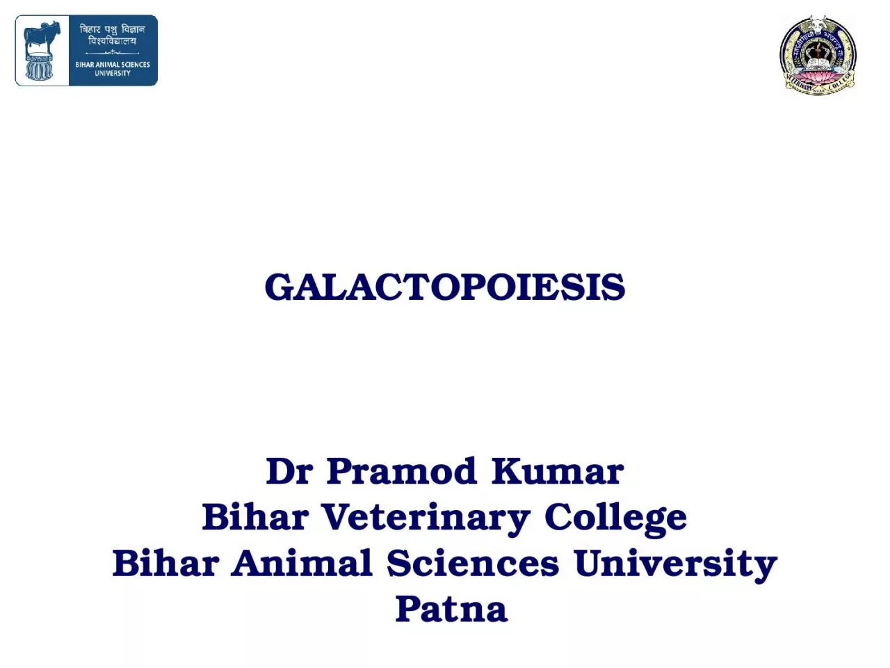 GALACTOPOIESIS Dr Pramod Kumar