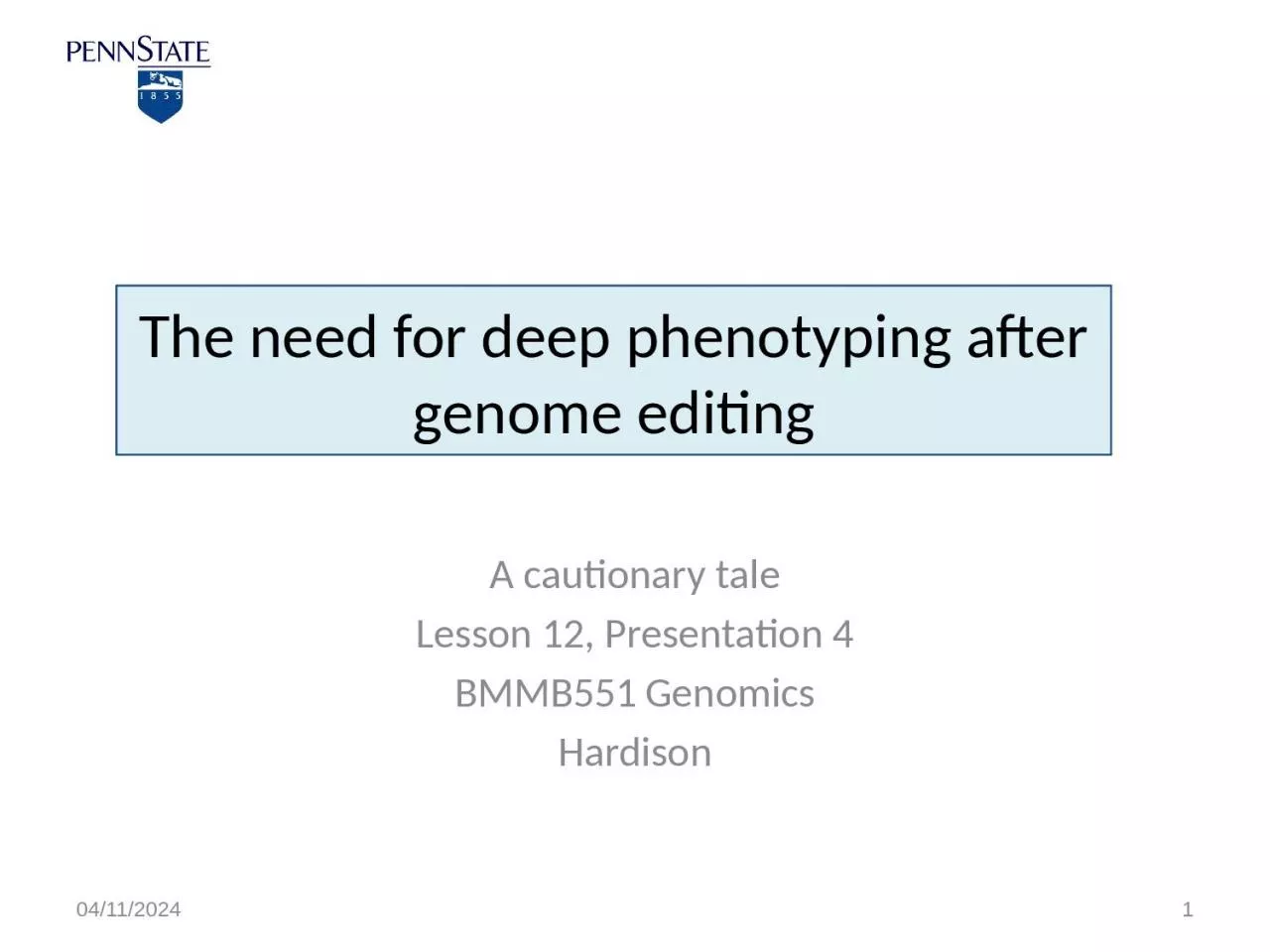 PPT-The need for deep phenotyping