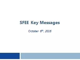 SFEE Key Messages October