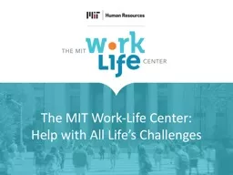 The MIT Work-Life Center: