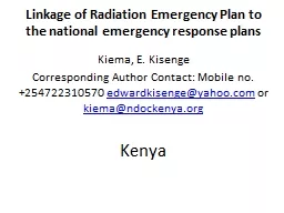 Linkage  of Radiation Emergency Plan to the national emergency response plans