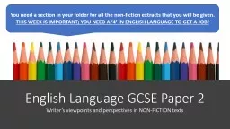 English Language GCSE Paper 2