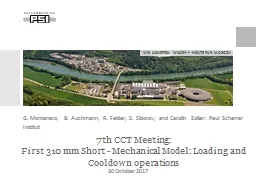 7th CCT Meeting: First  310 mm Short - Mechanical Model: Loading and Cooldown operations