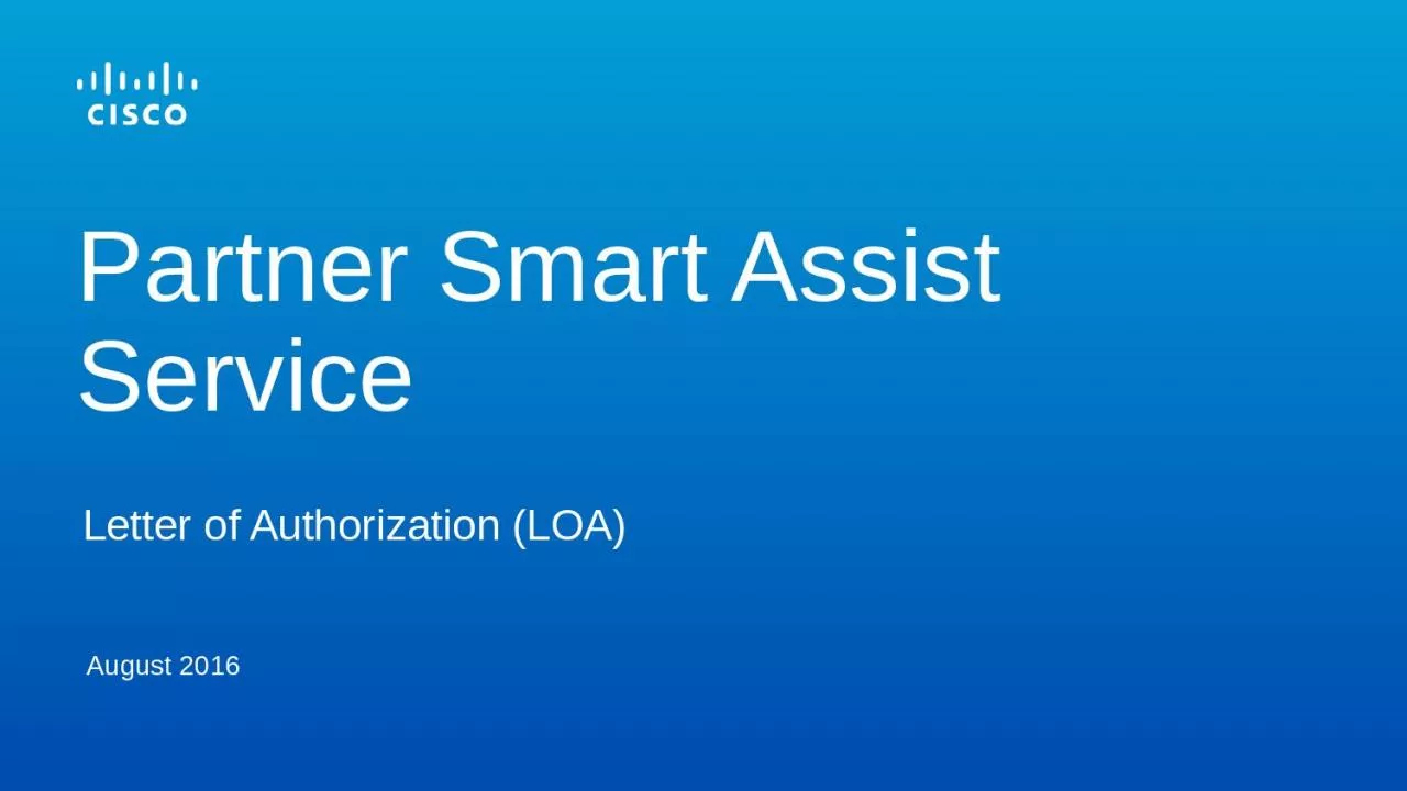 August 2016 Partner Smart Assist Service