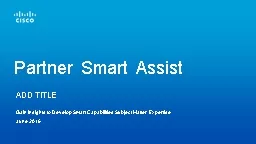 August 2016 Partner Smart Assist Service