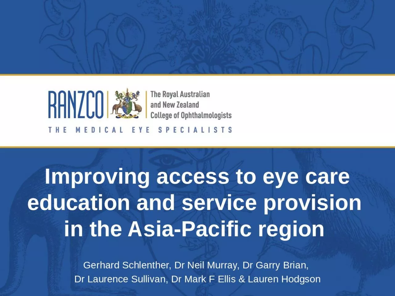 Improving access to eye care education and service