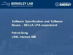Software Specification and Software Reuse  - BELLA LPA experiment 