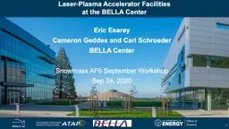 n Laser-Plasma Accelerator Facilities
