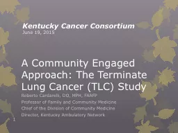 A Community Engaged Approach: The Terminate Lung Cancer (TLC) Study