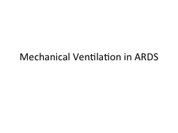 Mechanical Ventilation  in