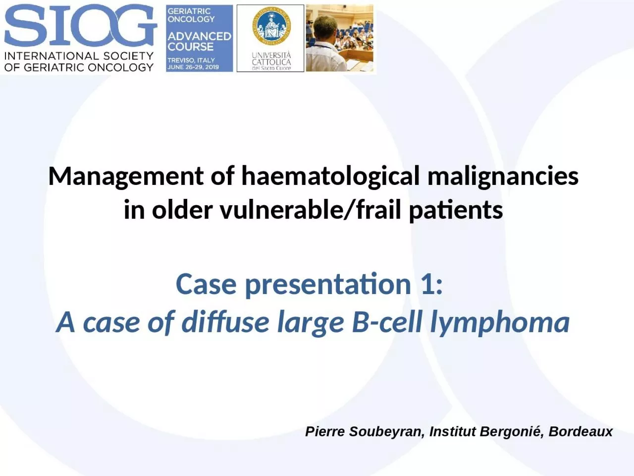Management of haematological malignancies in older vulnerable/frail
