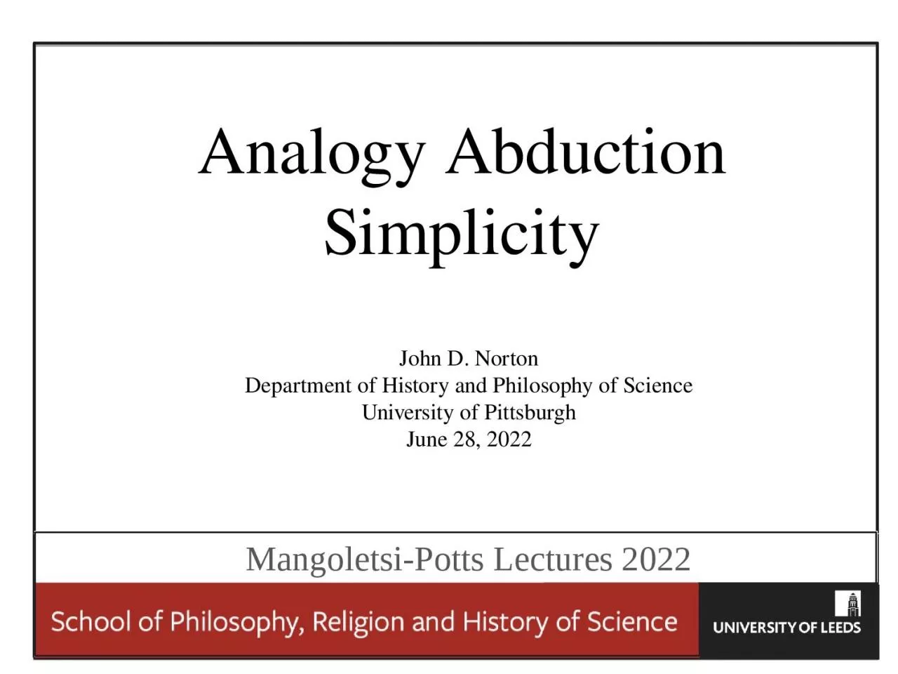 Analogy Abduction Simplicity