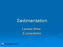 Sedimentation  Lesson three: