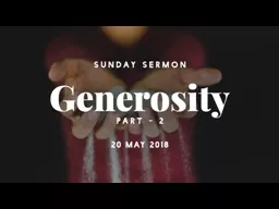 Many ways to express generosity: