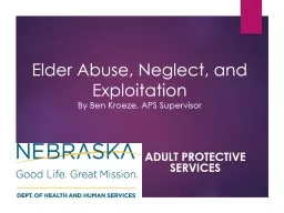 Elder Abuse, Neglect, and Exploitation