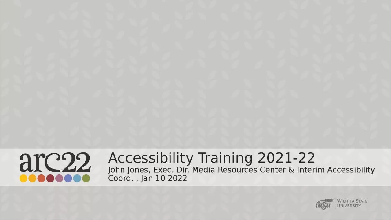Accessibility Training 2021-22