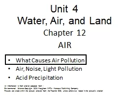 Unit 4  Water, Air, and Land