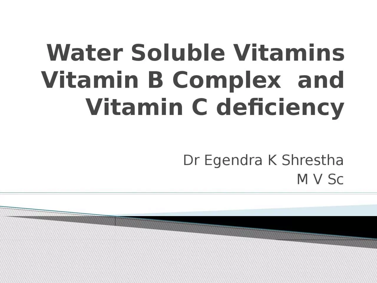 Water Soluble Vitamins Vitamin