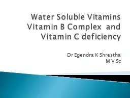 Water Soluble Vitamins Vitamin