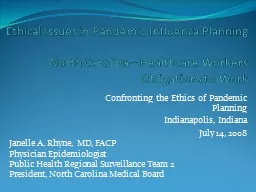 Ethical Issues in Pandemic Influenza Planning
