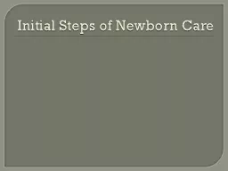 Initial Steps of Newborn Care