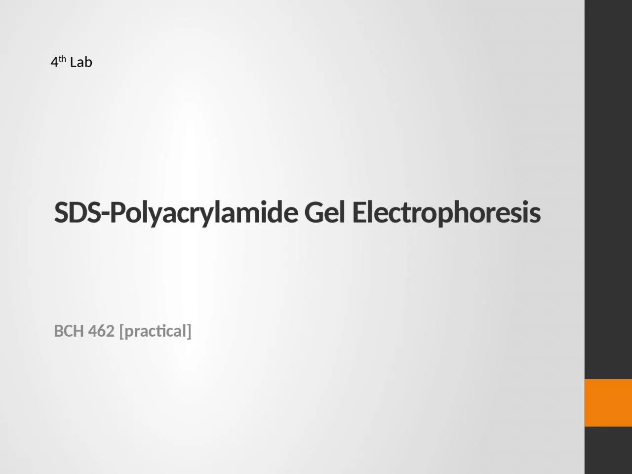 SDS-Polyacrylamide Gel Electrophoresis