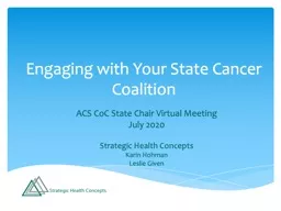 ACS  CoC  State Chair Virtual Meeting